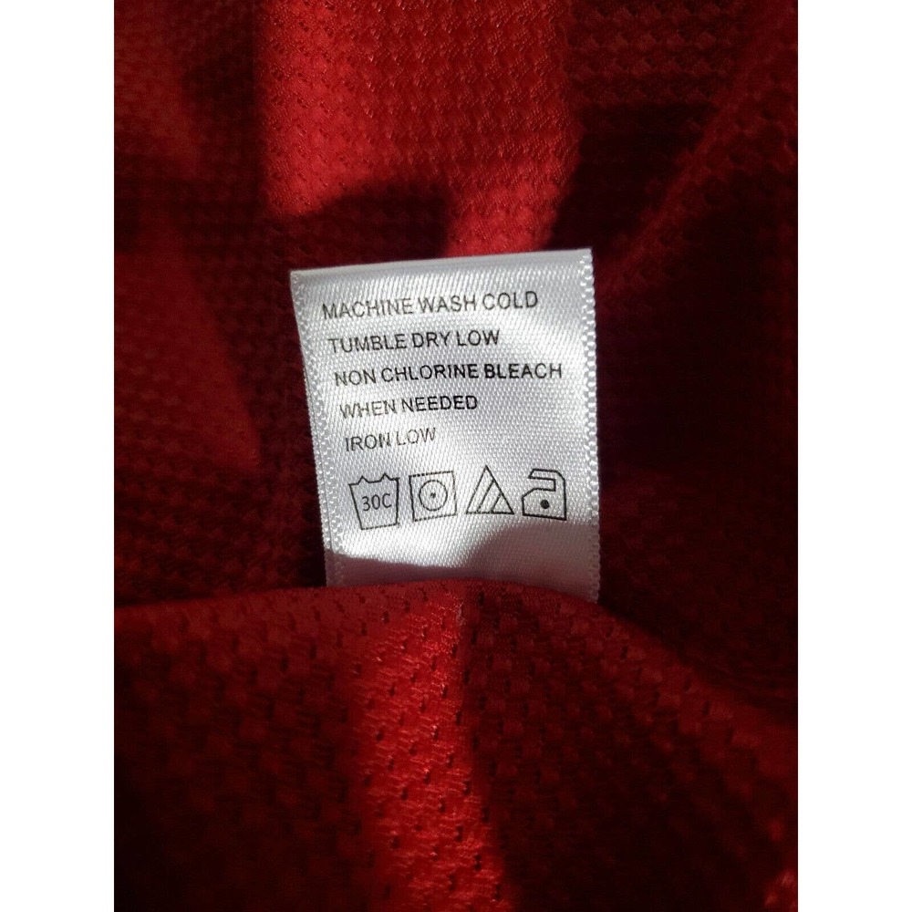 Tail Women's Short Sleeve Golf Polo Shirt Size L Red Zip Polyester Silver Studs - Picture 7 of 8